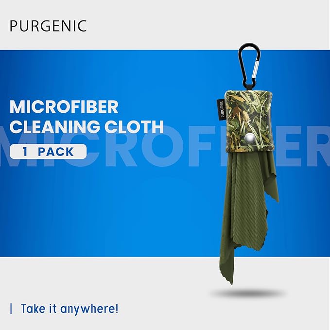 Microfiber Cloth & Glasses Wipes (1 Pack) Lens & Glasses Cleaning Cloth - Eyeglass Cleaner - Camera Lenses & Gadget Delicate Screens - Hunter Green - Image 2
