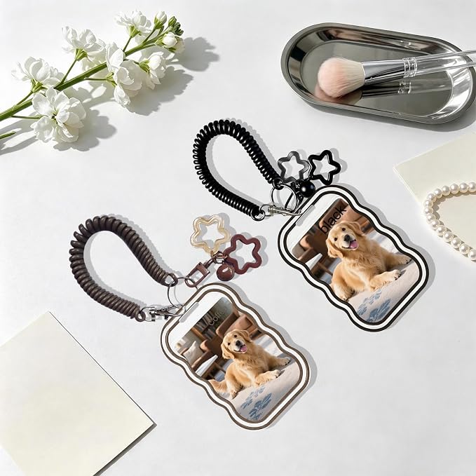 2 Pack Cute Photocard Holder Keychain,Kpop Photo Card Holder | Creative Photo Protector Keychain Accessories for Bus Card, Daily Display & Travel Decorations Gifts - Image 5