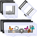 Harloon 12 Pcs 3D Floating Display Case, Black White, 3 Size, Square | 3D Floating Frame for Challenge Coins, Medallions, Fossils, Gemstones, Jewelry, Collectibles Shadow Box Display Holder by Muasung