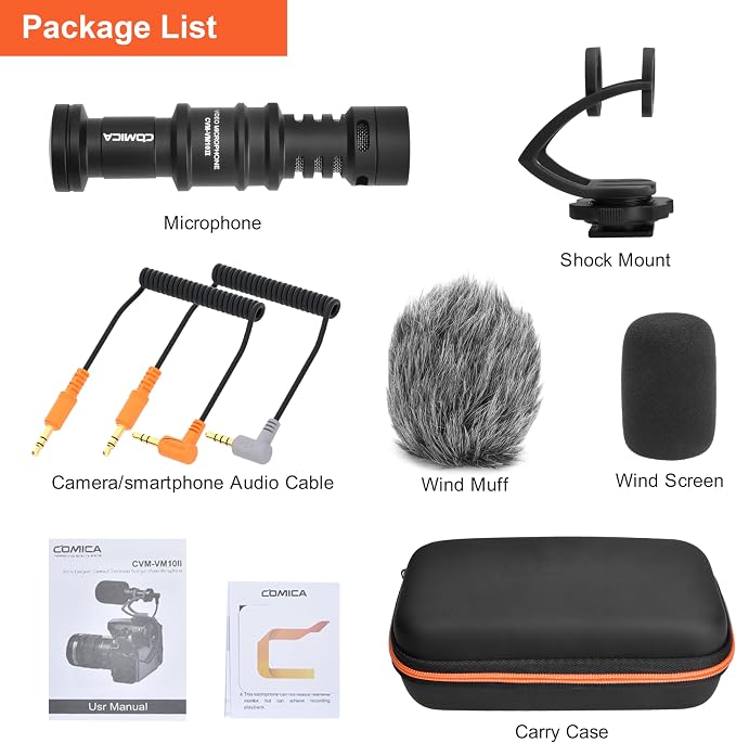 COMICA CVM-VM10II Universal Shotgun Microphone for Camera, iPhone, Android | Noise Cancellation, Cardioid Polar Pickup, Professional Video Mic for YouTube, TikTok, Vlog, Interview, Video Recording - Image 8