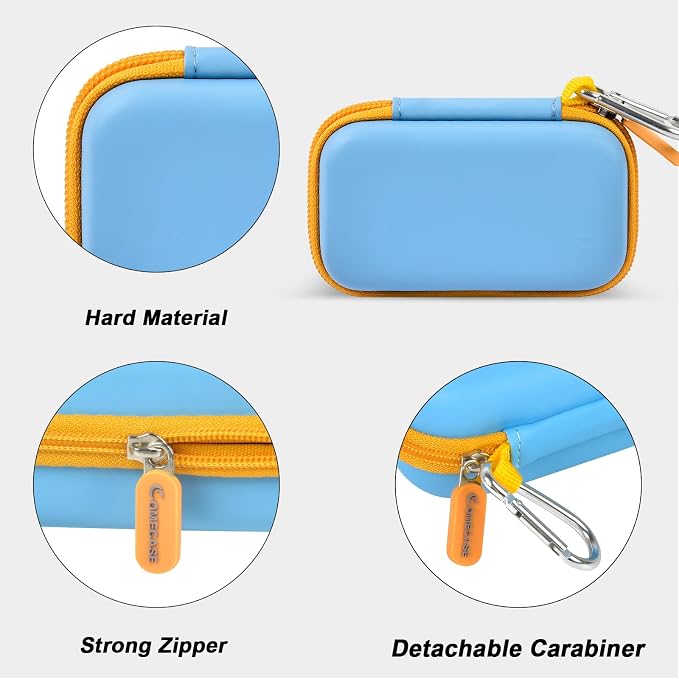 Comecase Dual SSD Case for SanDisk Extreme Portable SSD and Extreme PRO | Holds 2 Drives & 12 SD Cards, Elastic Strap Fit 500GB/1TB/2TB/4TB/8TB, Cable Groove & Carabiner for Travel,Sky Blue,Box Only - Image 4