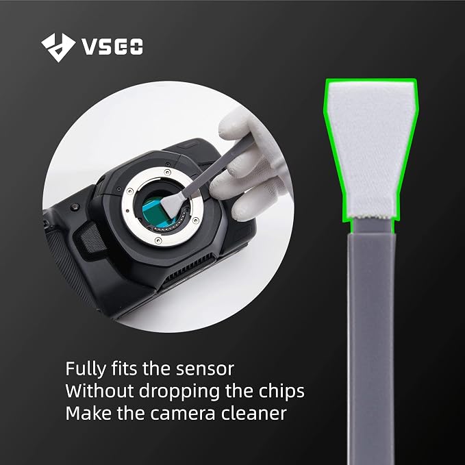VSGO Micro 4/3 Digital Camera Sensor Cleaning Kit VS-S01-6 | for Nikon Sony Canon CCD CMOS Cleaning, 6 Pcs 12mm Sensor Cleaning Swabs, 10ml Sensor Cleaner - Image 3