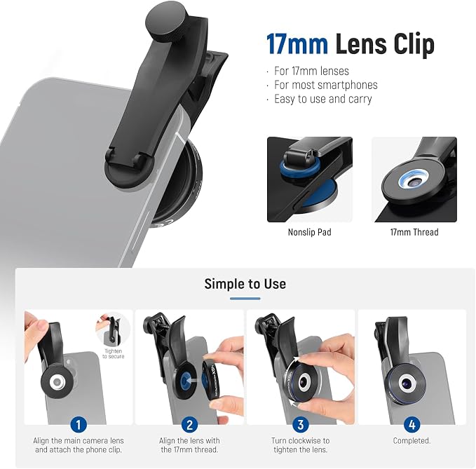 NEEWER 45X Mini Pocket Microscope Lens with 17mm Thread Phone Lens Clip, 2 Brightness LED Light, Microscopic World Observation, USB C Cable, Compatible with iPhone Samsung, LS-32 PRO - Image 6
