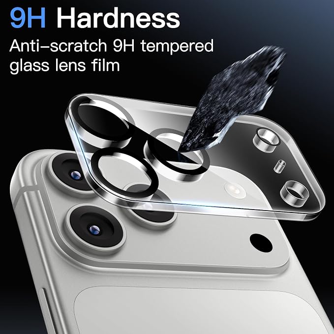 JETech Camera Lens Protector for iPhone 17 Pro, Clear, 3-Pack | 9H Tempered Glass, HD Clear, Anti-Scratch Protection, Night Shot Compatible, Case-Friendly - Image 4