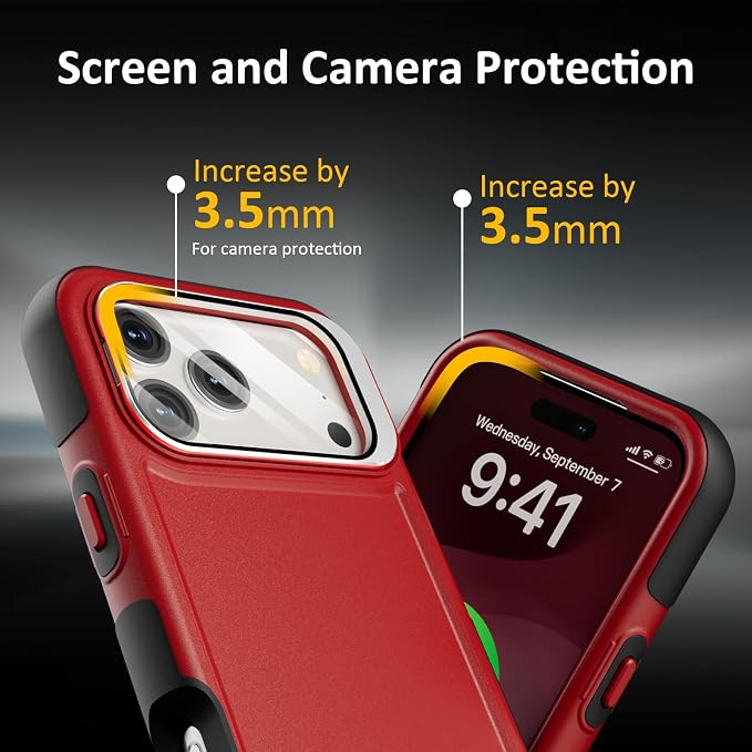 Follaroma Magnetic for iPhone 17 Pro Max Case with Camera Cover Stand, Red | Built-in Glass Camera Cover Stand,Compatible with MagSafe,Heavy Duty Shockproof Protective,Military-Grade Anti-DropDual Case - Image 7