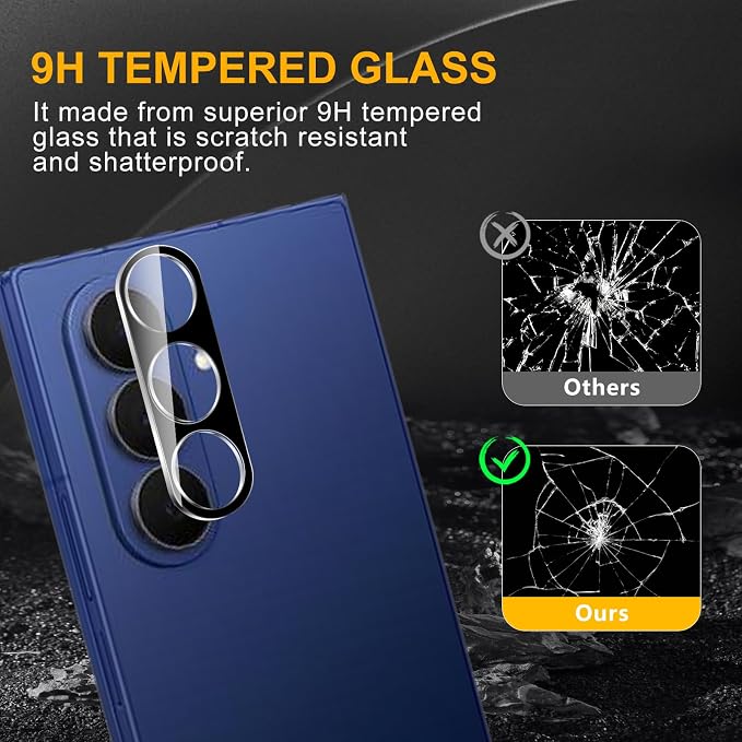3 Pack Camera Lens Protector for Samsung Galaxy Z Fold 7 | Tempered Glass,Anti-Fingerprint,9H Hardness,Scratch Resistant,Easy to Install,Bubble Free,HD Clarity - Image 7