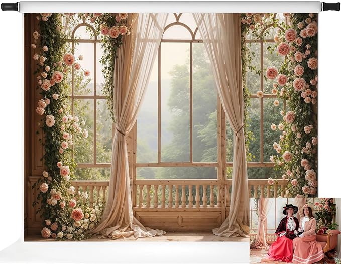 Kate Flower Wall Backdrops for Photography Arch Photo Background Window Curtain Wedding Photo Prop, 10x6.5ft by KateBackdropforPhotography
