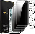 Romkasi 4 Pack Privacy Screen Protector for iPhone 15 Plus 6.7 Inch with 4 Pack Camera Lens Protector, Anti Spy Tempered Glass Film, Anti-Scratch, Touch Sensitive, Case Friendly by Unknown
