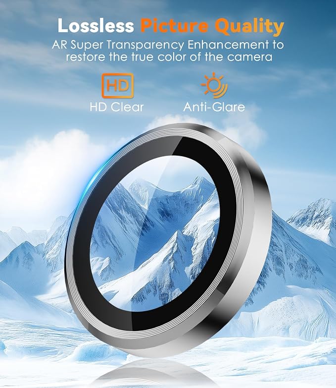 CloudValley for Samsung Galaxy S25 Ultra Camera Lens Protector | 9H Tempered Glass + Aluminum Alloy Individual Lens Protective, [1 Second Installaion] Ultra-HD Glass Cover,Titanium Silver - Image 3