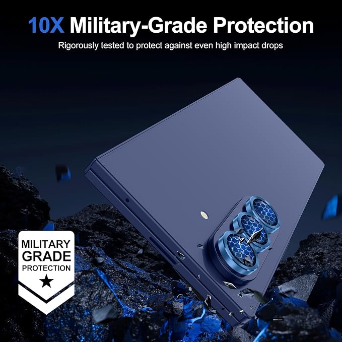 for Samsung Galaxy Z Fold 7 Camera Lens Protector, Individual Metal Ring Tempered Glass Lens Cover, [Strong Adsorption] Scratch Resistant Ultra-Thin HD Clear Lens Cover, 1 Set-Blue Shadow - Image 5