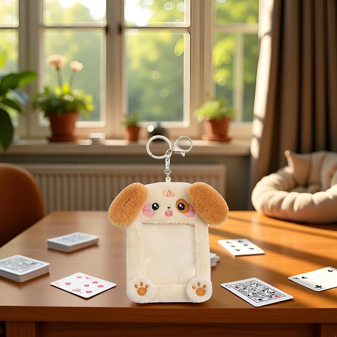 Brown Plush Card Holder Cartoon Cat Card Holder Protective Cover Photo Album Plush Photoelectric Card Idol Id Card Photo Frame and Accessories - Image 2