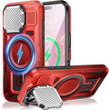 Camera Stand Case for iPhone 17, [Compatible with MagSafe] [Lens Cover] 2025 Version Military Grade Protective Soft Case for iPhone 17 6.3 inch Men Women, Red by WASTROYAL