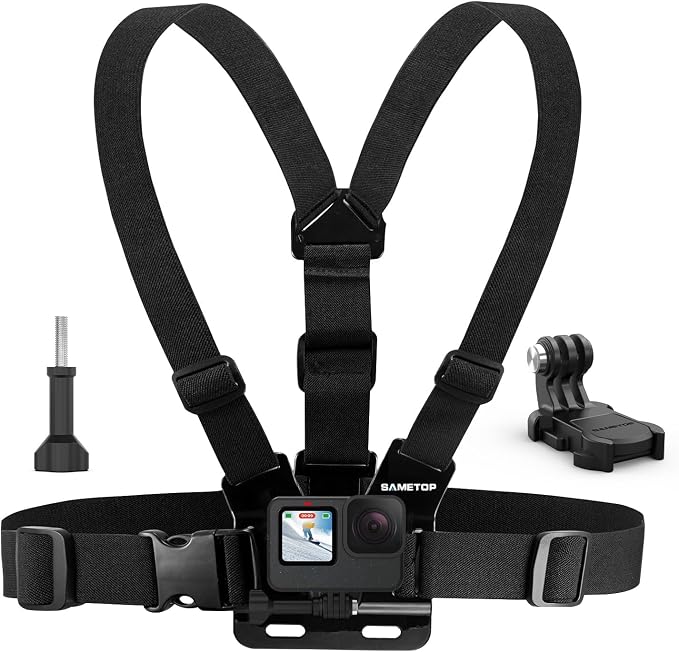Chest Mount Strap Harness Chesty Body Mount for GoPro | for Go Pro Mission Hero 13 12 11 10 9 8 7 6 5 4 Session 3+ 3 Max AKASO DJI Osmo Action Cameras by Sametop