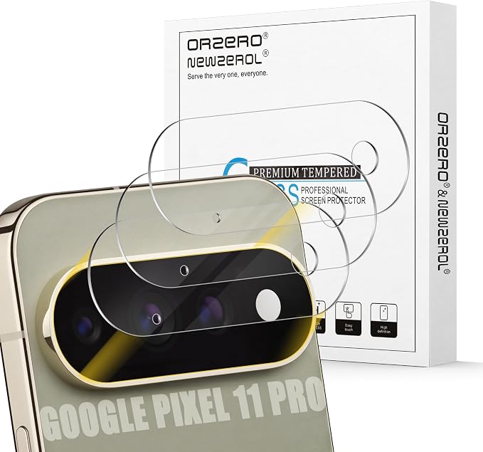 Orzero (3 Pack Camera Lens Protector Compatible for Google Pixel 11 Pro (Not for XL Model), Protector de Cámera Case Friendly Tempered Glass 9H High Definition Microphone Cutout Anti-Scratch by JumpIntoOrzeroLet%E2%80%99sExploreLikeNeverBefore