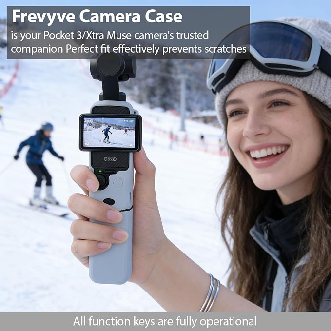Case for DJI Osmo Pocket 3/Xtra Muse Camera, Soft Silicone Protective Case, Anti-Scratch, Slim Fit Skin with mic Cover and Screen Protector Accessories for Osmo Pocket 3/Xtra Muse (Sky Blue) - Image 2