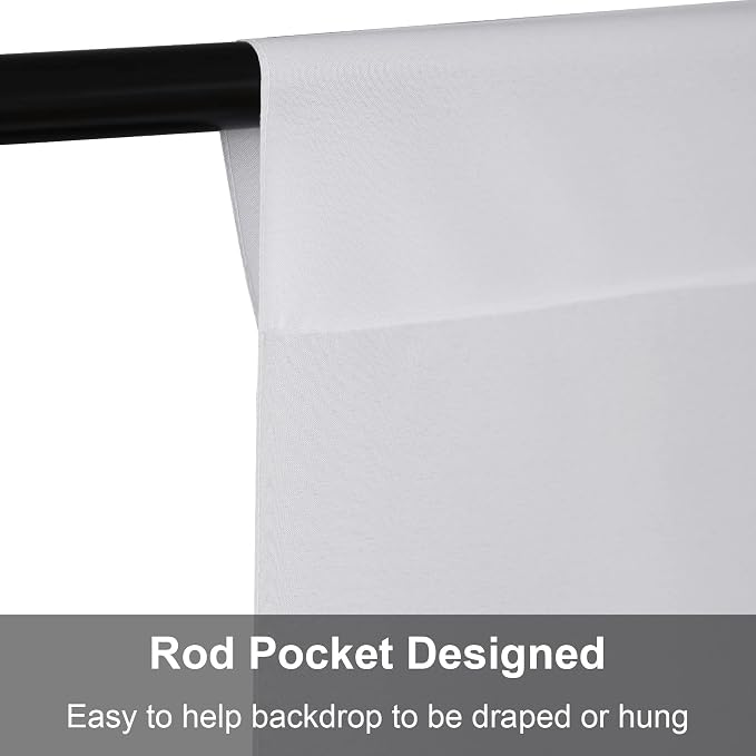 Joccun 10X10FT White Backdrop Background for Photography,Polyester Backdrop Curtain Background Screen for Photography,Photoshoot,Video Recording,Studio(10X10ft,White) - Image 5