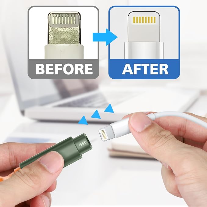 iPhone Cleaning Kit for Charging Port Cleaner AirPod Phone, Army Green | Multi-Tool, iPhone Cleaner, Repair Lightning Cable USB C Speaker Charger iPad Connector, Compact Portable, with Storage Case - Image 5