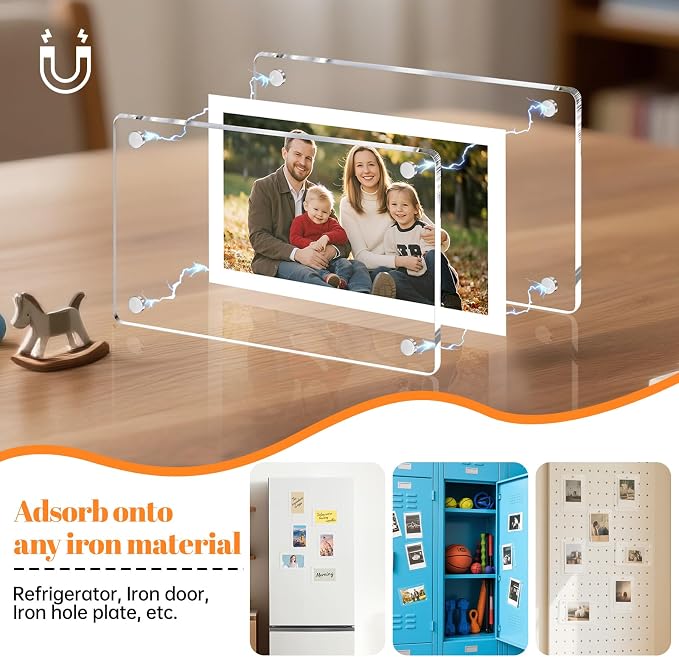 Personalized Gifts for Husband Dad Boyfriend - 1pcs Car Picture Holder Clear Acrylic Magnetic Car Visor Photo Clip 3.5 x 2.4 inch - Perfect Car Accessories - Image 2