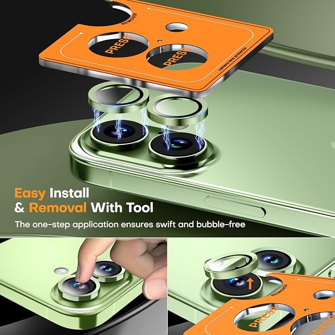 Camera Lens Protector for iPhone 17/16/16 Plus- Sage | 9H Tempered Glass, Metal Individual Camera Cover, Accessories, Anti-drop, Case Friendly, HD Clear, Anti-Scratch - Image 7