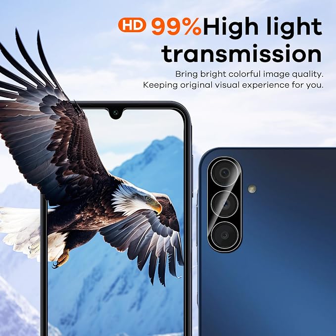 4+4 for Samsung Galaxy A15 5G Screen Protector Camera Lens Protector | 9H Tempered Glass Cell Phone Protector - Image 6