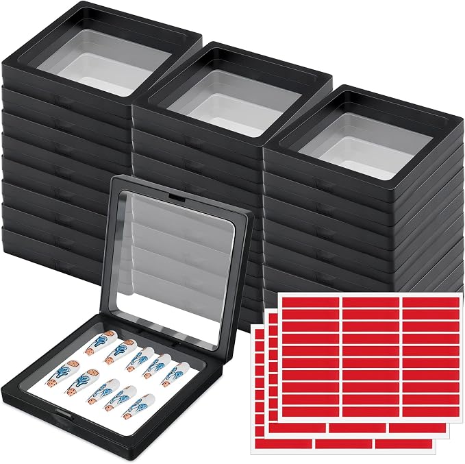 meekoo 30 Pcs Press on Nail Packaging Box with 90 Pcs Adhesive Double Sided Tape Artificial Nail Display Case Storage Container Box Acrylic Packaging Organizer for Art Home Salon(Black) by meekoo