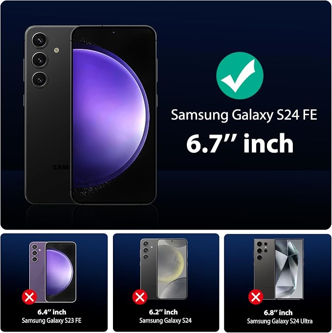 QsmQam 3 Pack Screen Protector for Samsung Galaxy S24 FE + 3 Pack Camera Lens Protector, Ultra HD Tempered Glass, 9H Hardness, Anti Scratch, Easy Installation - Case Friendly - Image 2