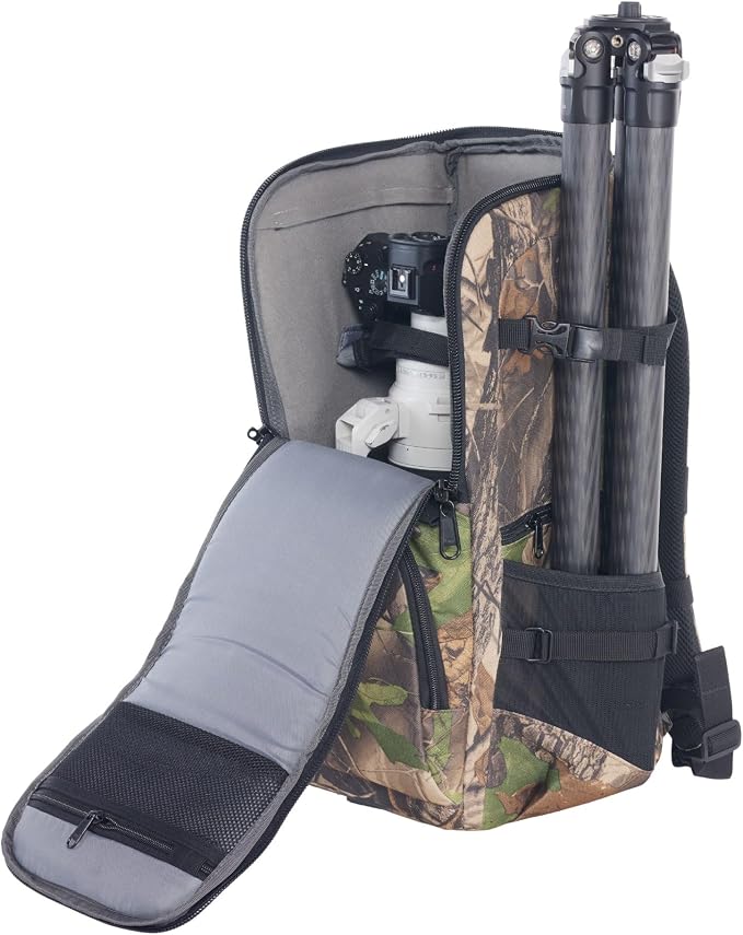 ZZQ&CCF Telephoto Lens Camera Backpack for Canon RF 200-800/100-500, Lens Case Bag for Nikon Z 180-600, Camera Pouch Compatible with Sony FE 200-600/FE 400-800/300— Camouflage - Image 2