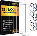 SIBEITU Screen Protector for iPhone 15 Plus 6.7 Inch Tempered Glass | 3 Pack Screen + 3 Pack Camera Lens Protector, HD Clear 9H Hardness, Scratch Resistant, Sensor Protection, Case Friendly by SIBEITU
