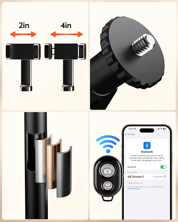 Ring Light Tripod for iPhone Overhead Camera Mount, LUXSURE Ring Light with Stand and Phone Holder with Casters & Flexible Arm, Phone Tripod with Light for Video Recording,Live Streaming,Cooking - Image 7