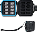 JJC Small TF Micro SD Card Case Holder for 16 Microsd Memory Cards | 16 Slots, Slim & Lightweight Design, Water-Resistant & Shockproof, Soft EVA Interior, Includes Wrist Strap, Easy to Carry by JJC
