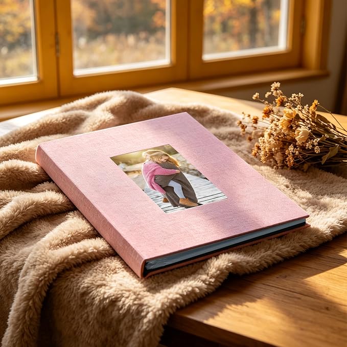 Photo Album 8x10 Linen Picture Book 26-Page Album Holds 52 Photos Art Presentation Folder for Picture or Certificates Storage - Image 3