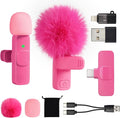 Mini Microphone for iphone Android Phone Tablet ipad PC, Usb C Wireless Lavalier Mic for Video Recording Vlogging Youtube Tiktok Podcast Interview content creators, Type C Tiny Microphones Rose Pink by Unknown