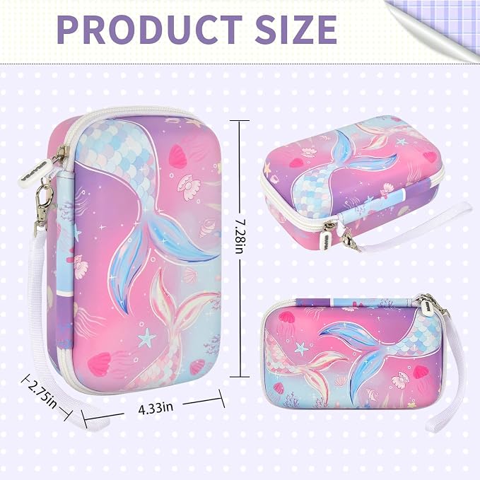 Kids Instant Print Camera Case & 3 Rolls for DYLANTO for ESOXOFFORE | Portable Digital Camera Case for ETIKEZ for YTETCN for DUDUDRAGON with Pocket for Accessories (Box Only)-Purple Fish - Image 6