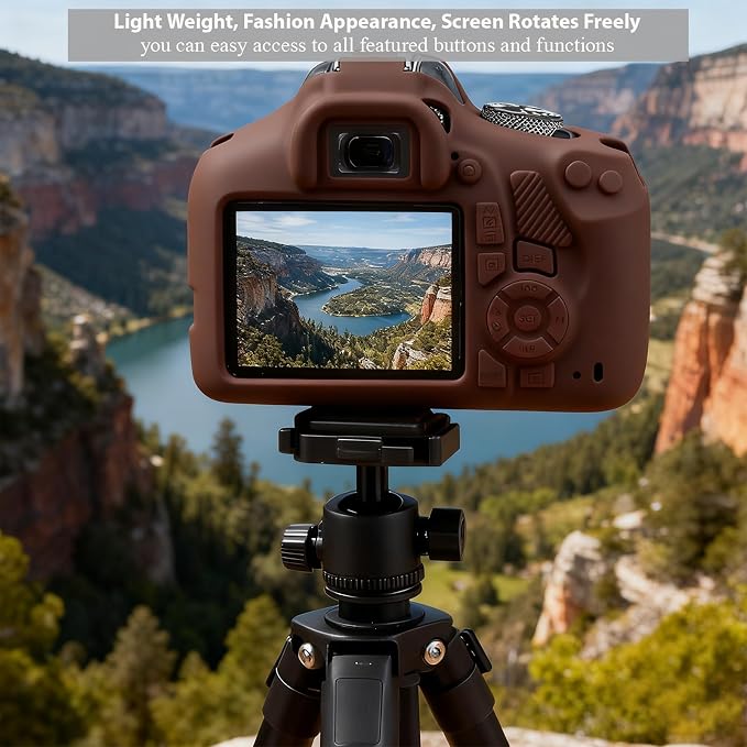 Case for Canon EOS Rebel T7 Rebel T6 Camera, Soft Silicone Rubber Protective Camera Case Cover Accessories, Lightweight, Anti-Scratch with Button Marking for EOS Rebel T7 T6 (Brown) - Image 3