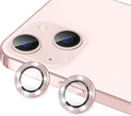 for iPhone 13 Mini & iPhone 13 Camera Lens Protector, Bling Glitter 9H Tempered Glass Camera Cover Anti Scratch Shockproof Screen Protector Individual Ring - 2Pcs Glitter Pink by Hsefo