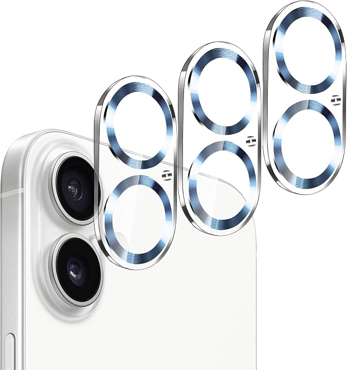 Dengduoduo Camera Lens Protector for iPhone 16 and 16 Plus 3 Pack, Tempered Glass, Ultra HD, 9H Hardness, Anti-Scratch, Case Friendly, Easy to Install [No Affect on Night Shots] by Dengduoduo