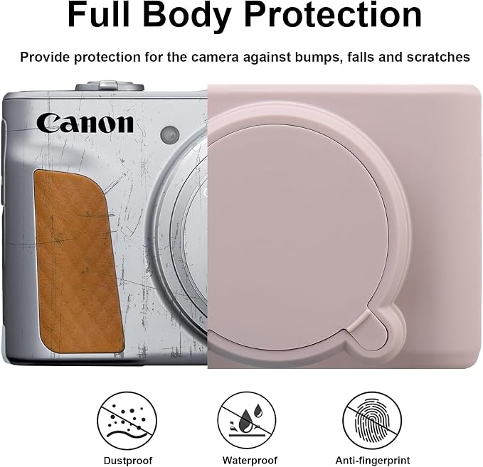 BOVKE Silicone Camera Case for Canon PowerShot SX740/ SX730 Digital Camera, SX740 Camera Case Soft Cover Rubber Camera Sleeve with Removable Lens Cover, Gray - Image 3