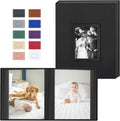 Popotop 4x6 Photo Album Holds 100 Pictures, Vegan Leather Hardcover | 100 Photos Capacity, Acid-Free Clear Slip-In Pockets, Compact Format, Front Photo Window, Gifts for Family Wedding Baby by Popotop