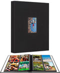 Aevdor 3.5x5 Photo Album, Holds 256 Photos, Linen Cover, Black | Vertical 3.5x5 Clear Pockets, Front Display Window, Baby, Travel, Family & Anniversary Memories by Aevdor