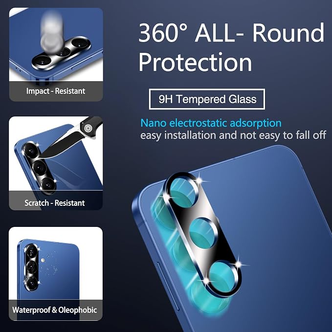 IMBZBK Screen Protector for Samsung Galaxy S25, Tempered Glass, 3+3 Pack | 9H+ Hardness, Military Grade Shatterproof, Case Friendly, Bubble Free Auto-Dust Removal, with 3 Camera Lens Protectors - Image 6
