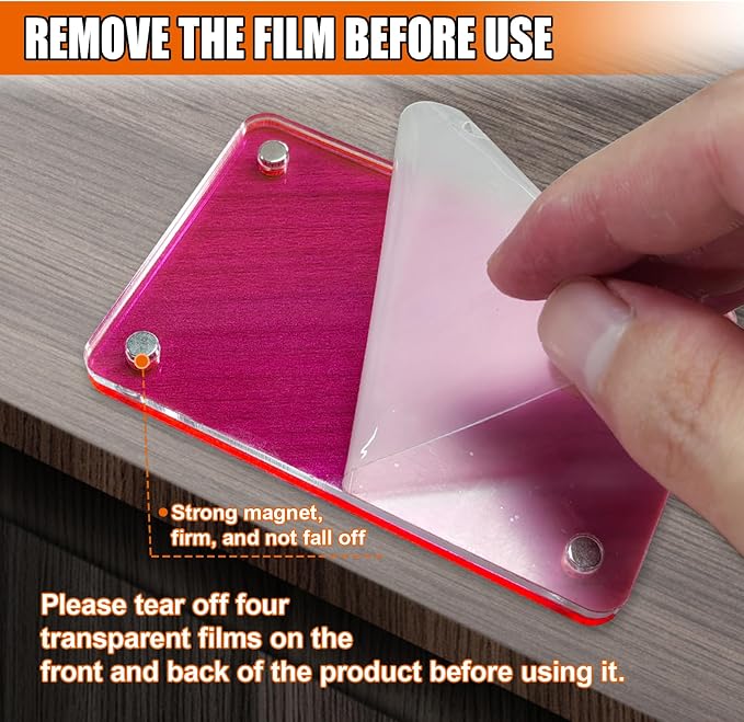 Car Sun Visor Photo Holder, Universal Magnetic Photo Clip, Acrylic Car Visor Decoration Picture Frame, Personalized Car Accessories for Display Your Photographs (Pink) - Image 4