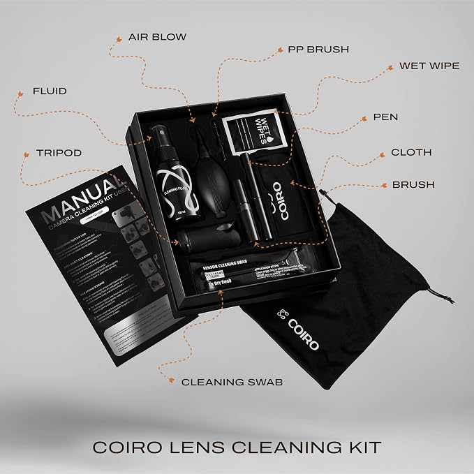 Camera Lens Cleaning Kit for DSLR and Sensitive Electronics, 9-in-1 Lens Cleaner Spray, Camera Pen, Blower, Wipes, Sensor Cleaner, Photographer Gifts & Accessories - Image 2