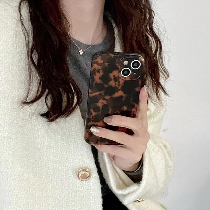 Cute Phone Case for iPhone 16 Plus Case Amber Leopard Print | Cheetah Tortoiseshell Pattern,Full Camera Protective,Slim Shockproof TPU,Aesthetic Girly Glossy Cover for Women Men-Brown - Image 7