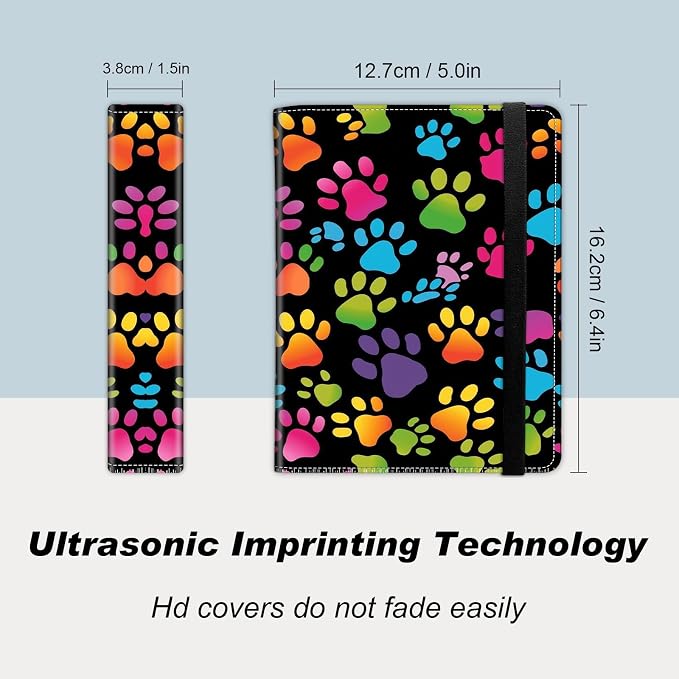 Small Photo Album 4x6 60 Pockets 120 Photos - Adventure Book Baby Photo Albums Photo Books for 4X6 Pictures Memory Book with Black Elastic Band for Photo Storage (Colorful Paw Prints, 4 X 6) - Image 2