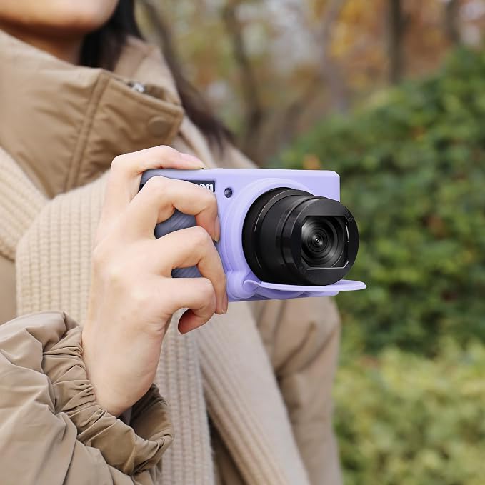 BOVKE Silicone Camera Case for Canon PowerShot SX740 / SX730 Digital Camera, SX740 HS Soft Protective Case Cover Rubber Camera Slim Fit Sleeve with Removable Lens Cover, Lilac - Image 8