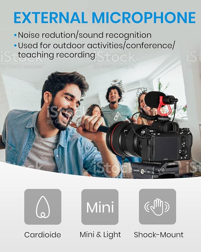Moukey MCM-1 Camera Microphone, Video Mic with Shock Mount and Windshield, Professional Vlogging Kit for iPhone, Android Smartphone, DSLR Camera & Camcorder, Battery-Free Shotgun Mic - Image 2