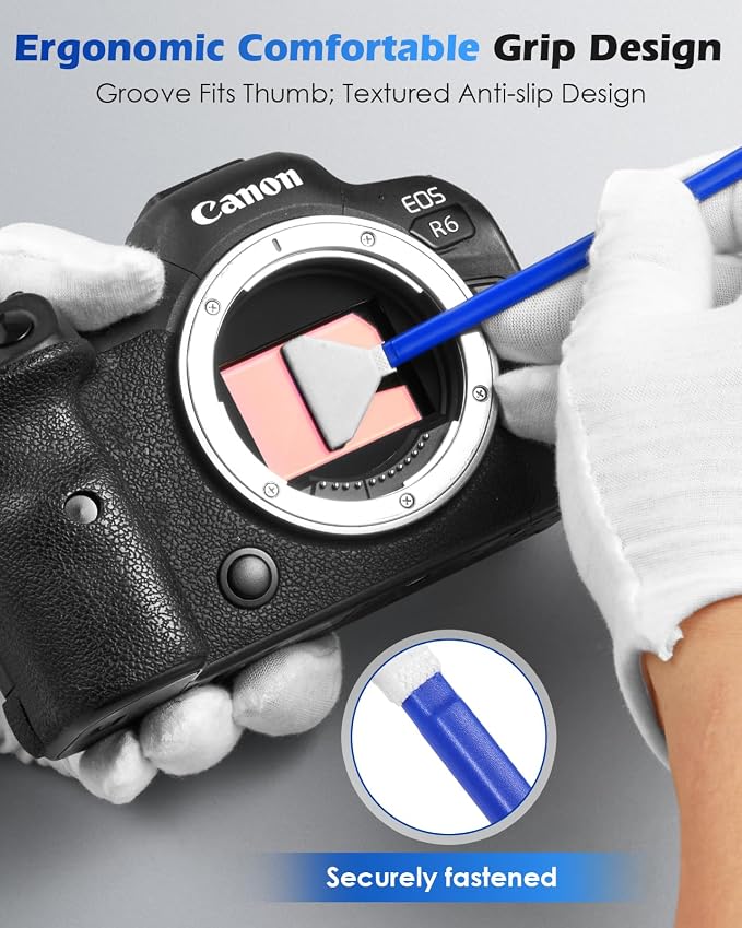 Zacro 24mm Full Frame Sensor Cleaning Swab*8 + 20ml Sensor Cleaner for DSLR SLR Digital Camera CMOS Sensor Cleaning, Compatible with Nikon Sony Canon (Add: 8*Cotton Swabs + 1*Cleaning Cloth) - Image 4