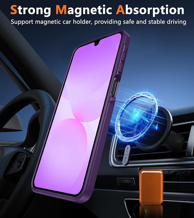 FNTCASE for Galaxy A26 5G Phone Case, Fit for Magsafe, Screen Protector | Translucent Matte, 14FT Military Grade Drop Protection, Slim Shockproof Protective, for Samsung A 26 4G Cover, Purple - Image 4