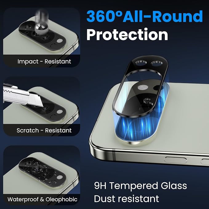 for Google Pixel 10 Pro Privacy Screen Protector & Lens Protector | 2+2 Pack, Support Fingerprint Unlock, Fit Lens Cutouts, Anti Spy Tempered Glass Film, Anti-dust, Easy Installation Tool - Image 7