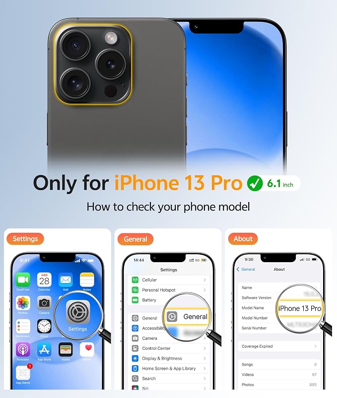 FNTCASE for iPhone 13 Pro Case, Fit for Magsafe, Screen Protector Blue | Full Camera Protection, Translucent Matte, 14FT Military Grade Drop Proof, Shockproof Protective Phone Cover, Blue - Image 2